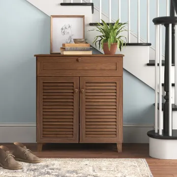 Dark Gray 12 Pairs Manufactured Wood Shoe Storage Cabinet Dark Gray 12 Pairs Manufactured Wood Shoe Storage Cabinet