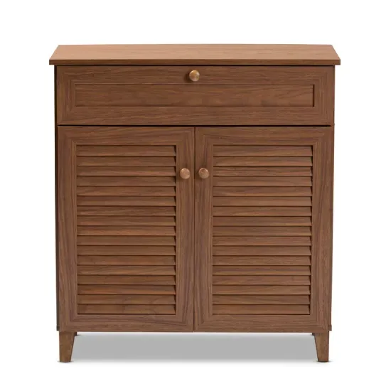 Dark Gray 12 Pairs Manufactured Wood Shoe Storage Cabinet