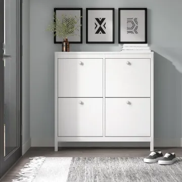 White Mchone 16 Pairs Manufactured Wood Shoe Storage Cabinet White Mchone 16 Pairs Manufactured Wood Shoe Storage Cabinet