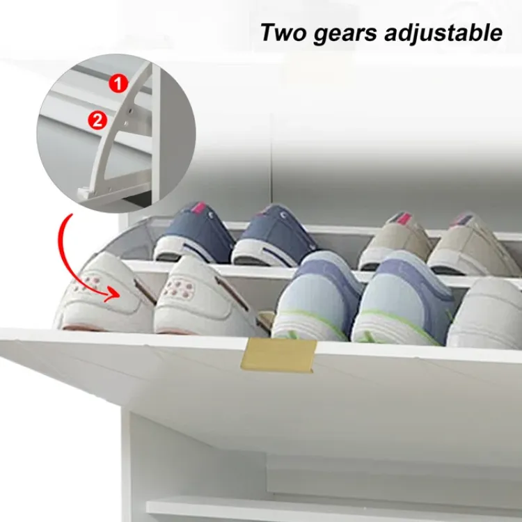 White Aadhyareddy 12 Pairs Solid + Manufactured Wood Shoe Storage Cabinet