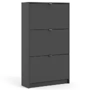 Dark Gray 18 Pairs Manufactured Wood Shoe Storage Cabinet