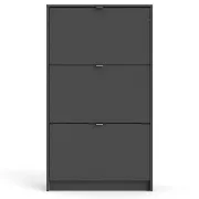 Dark Gray 18 Pairs Manufactured Wood Shoe Storage Cabinet