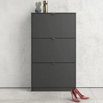Dark Gray 18 Pairs Manufactured Wood Shoe Storage Cabinet Dark Gray 18 Pairs Manufactured Wood Shoe Storage Cabinet