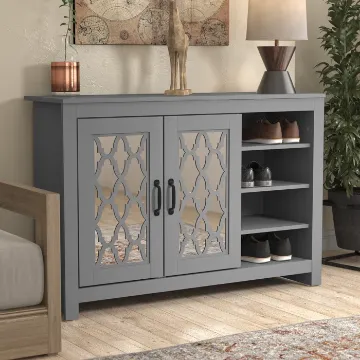 Gray Abbie-May 16 Pair Shoe Storage Cabinet Gray Abbie-May 16 Pair Shoe Storage Cabinet