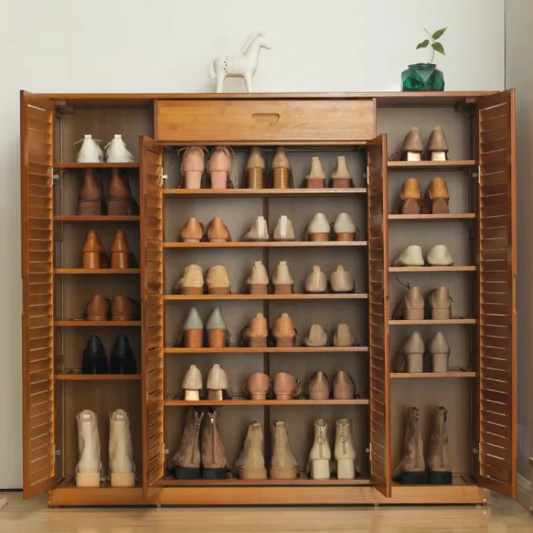 Picture of Orla Bamboo Shoe Rack with Mesh Doors