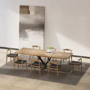 Picture of  Donan Wood and Metal Dining Table 