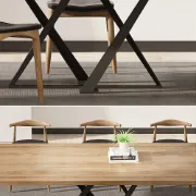 Picture of  Donan Wood and Metal Dining Table 