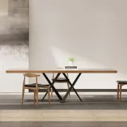 Picture of  Donan Wood and Metal Dining Table 