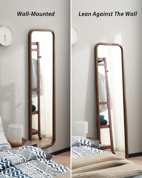 صورة زادي مرآة كاملة الطول بإطار خشبي