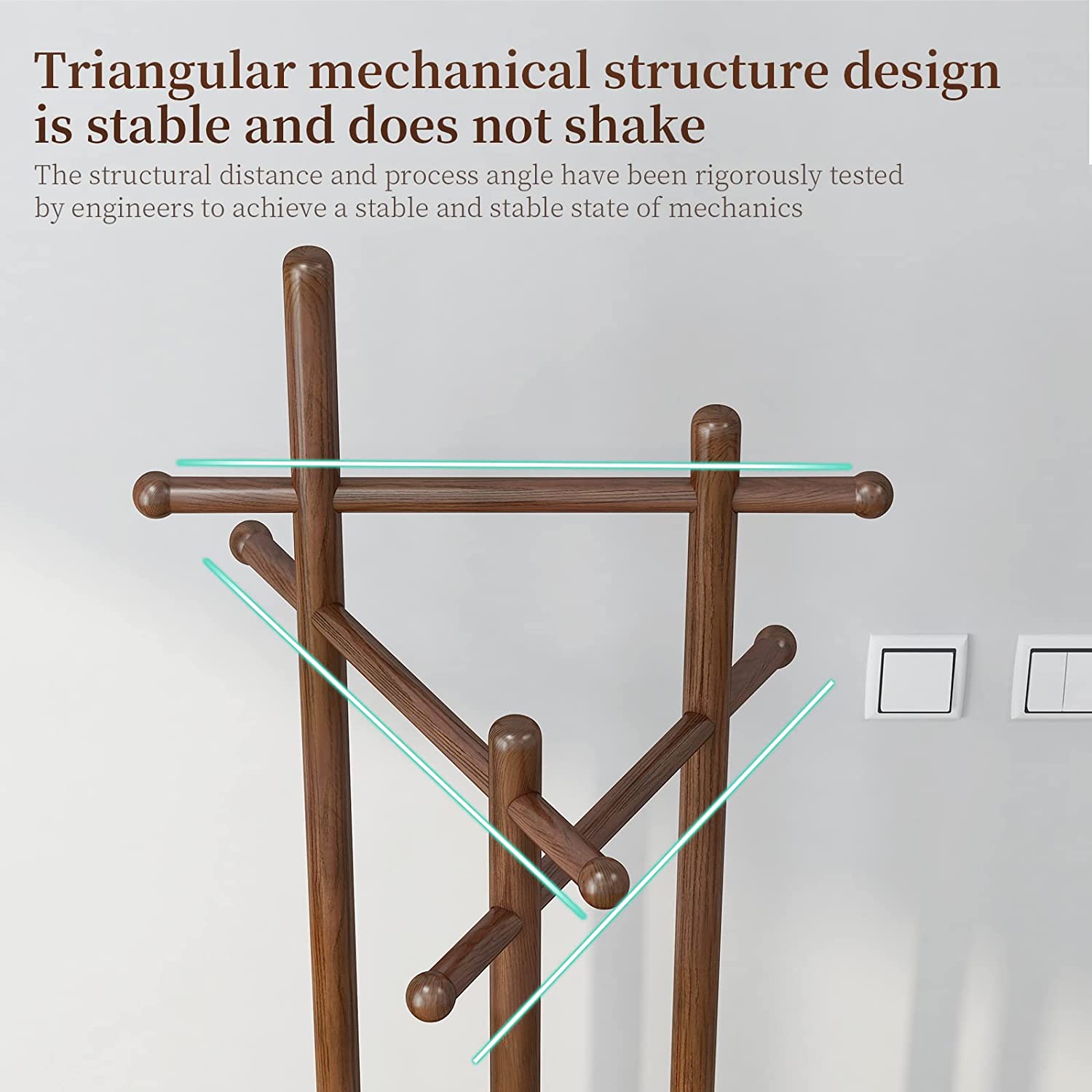 Antique Wooden Rotary Coat Rack Stand with 3 Shelves revvvd