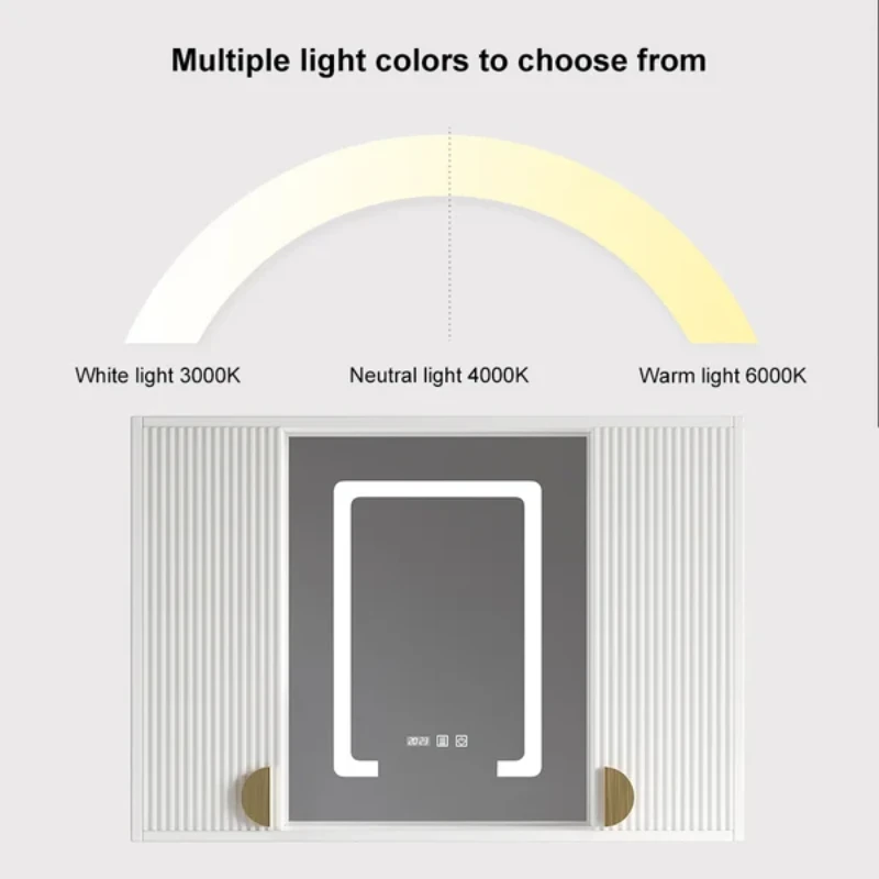 Picture of Helen lighted bathroom mirror with moving back storage