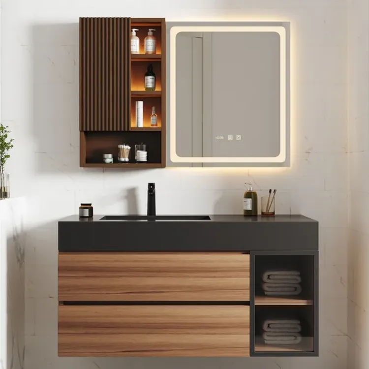 Picture of Julia lighted bathroom mirror with moving back storage 