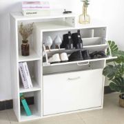 shoe storage in white