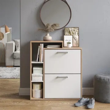 Show details for Jaska Flip Down Shoe Storage Cabinet shoe storage in wood