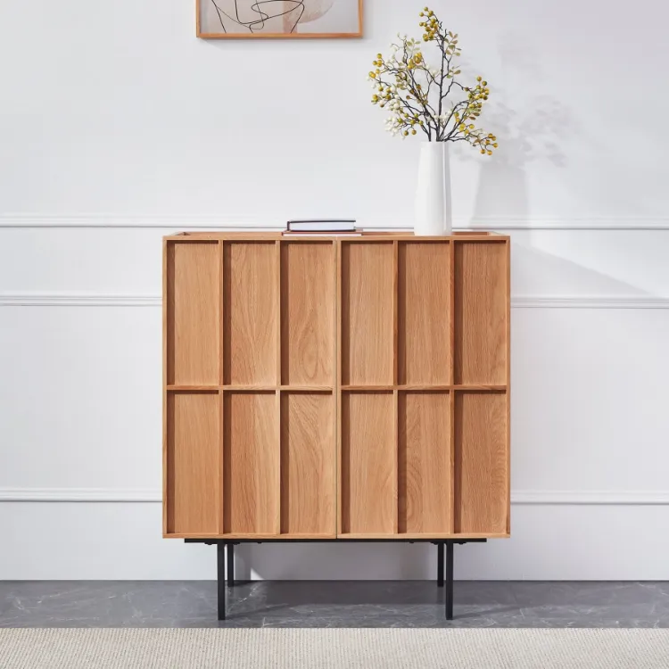 Picture of Keinna Sideboard Cabinet Natural Wood -  4 Shelves 