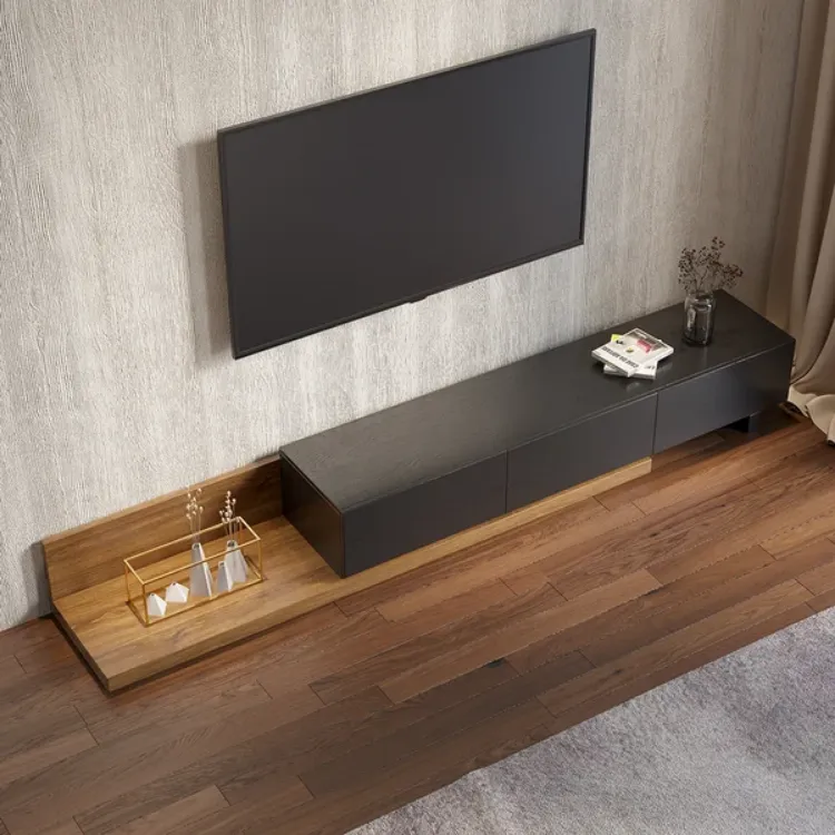 tv stand black and brown