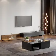 tv stand black and brown