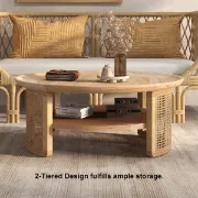 Picture of Krack Coffee table wood and rattan 