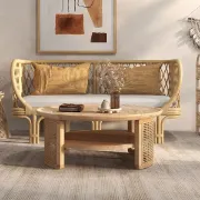 Picture of Krack Coffee table wood and rattan 