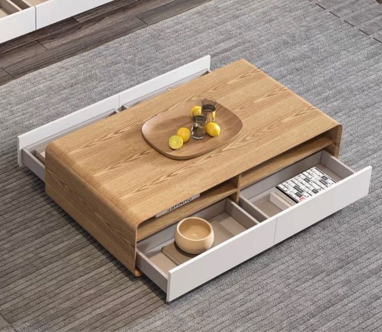 Picture of Helenville Modern Wood Coffee Table - 4 drawers 