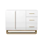 Picture of Crambella White Sideboard Natural wood with drawers and shelves 