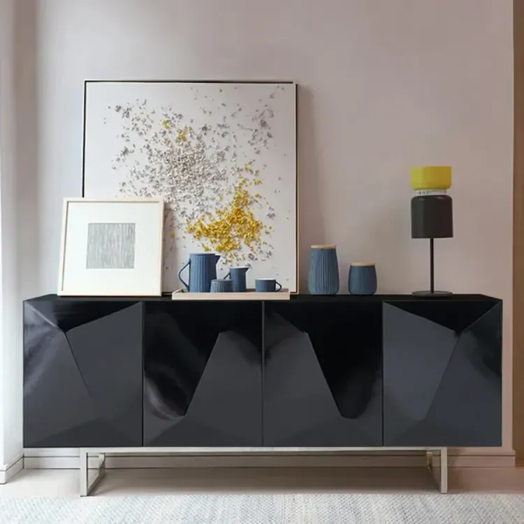 Picture of Venela Modern Sideboard Natural wood with Metal legs 