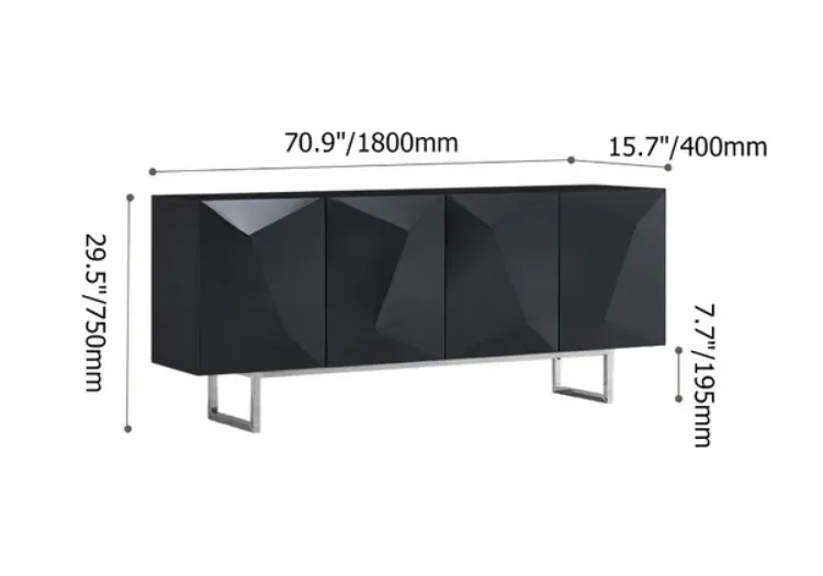 Picture of Venela Modern Sideboard Natural wood with Metal legs 