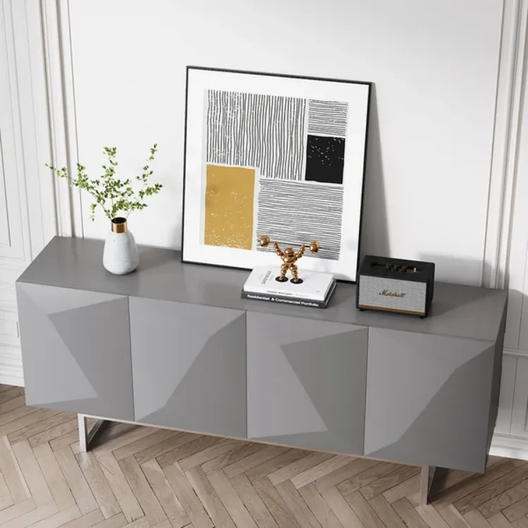 Picture of Venela Modern Sideboard Natural wood with Metal legs 