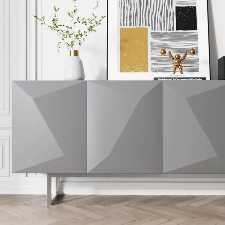 Picture of Venela Modern Sideboard Natural wood with Metal legs 