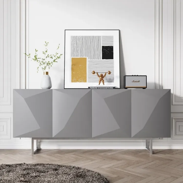 Picture of Venela Modern Sideboard Natural wood with Metal legs 