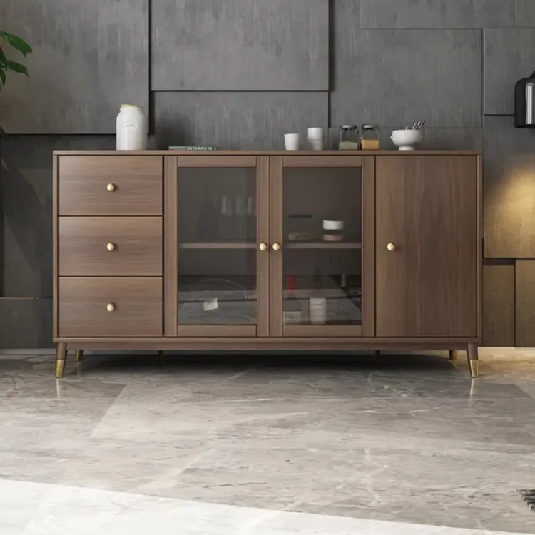 Picture of Atacha Modern Sideboard Natural wood with drawers and shelves 