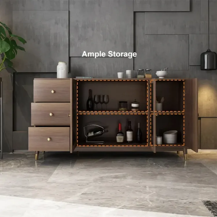 Picture of Atacha Modern Sideboard Natural wood with drawers and shelves 