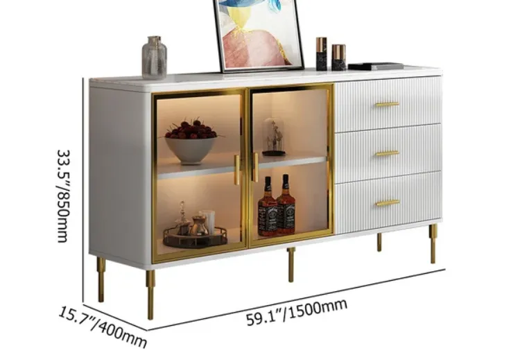 Picture of Klamf Sideboard Natural wood with Metal legs 