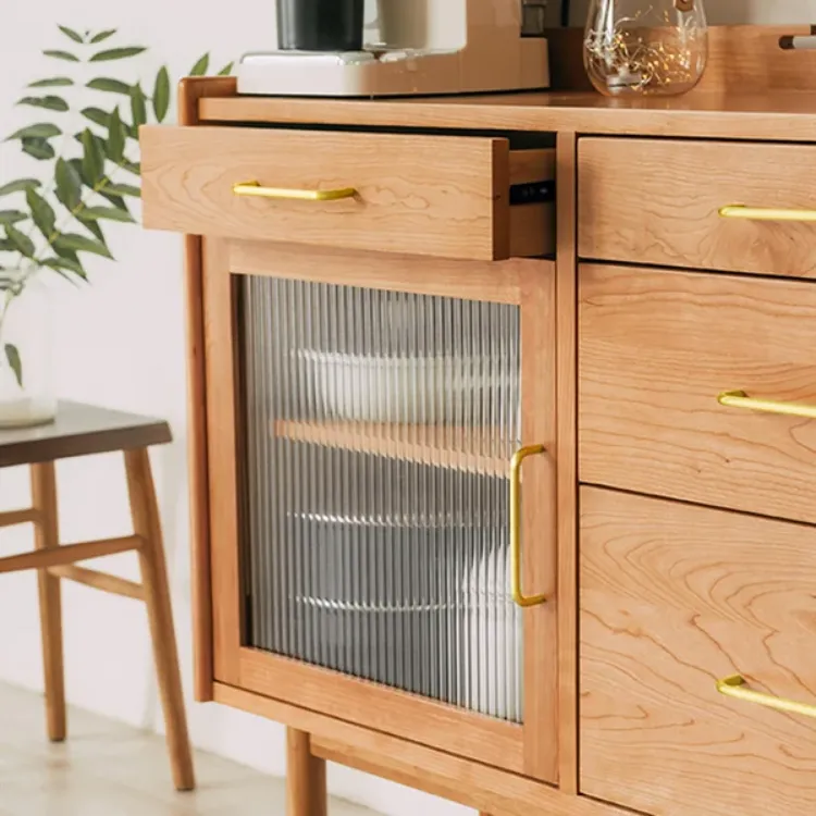 Picture of Clays Sideboard Natural wood with drawers and shelves