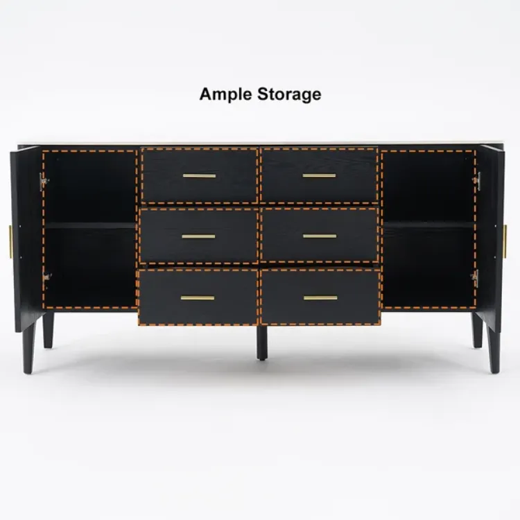 Picture of Lisco Modern Black Sideboard with drawers and doors 