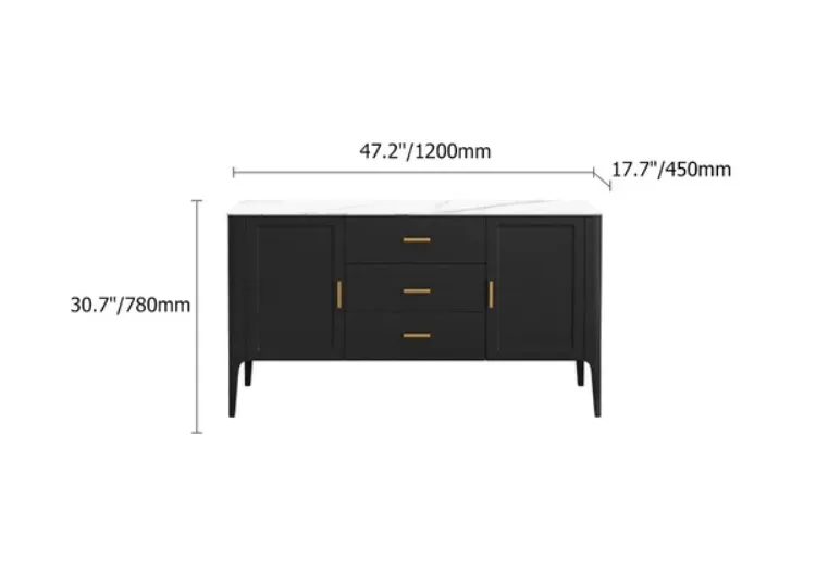 Picture of Lisco Modern Black Sideboard with drawers and doors 