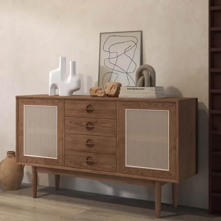 Picture of Classy Natural wood with Rattan sideboard 