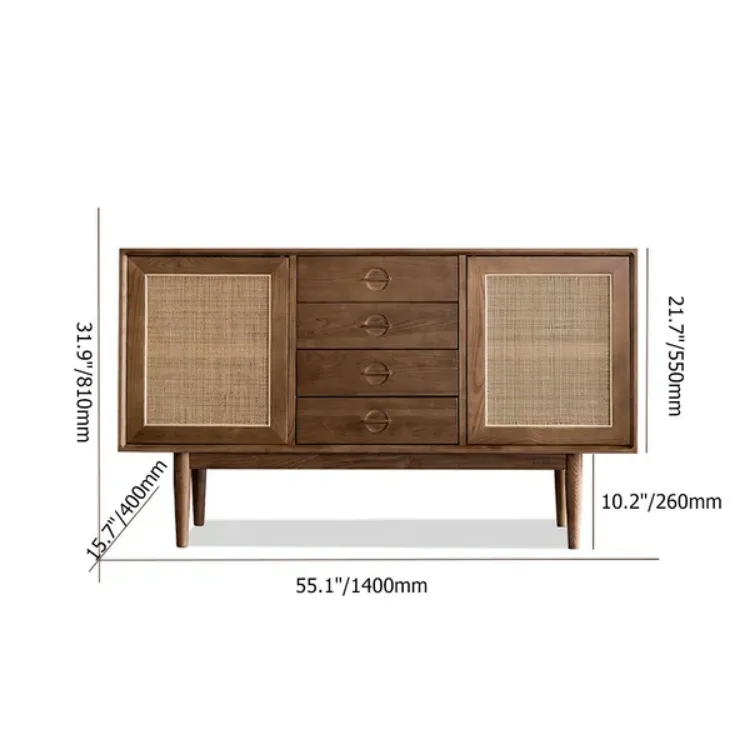 Picture of Classy Natural wood with Rattan sideboard 
