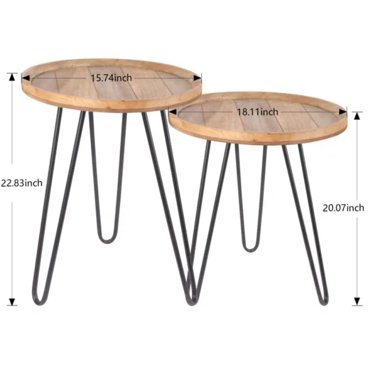 Picture of Harv Modern Natural wood Side table - Set of 2 