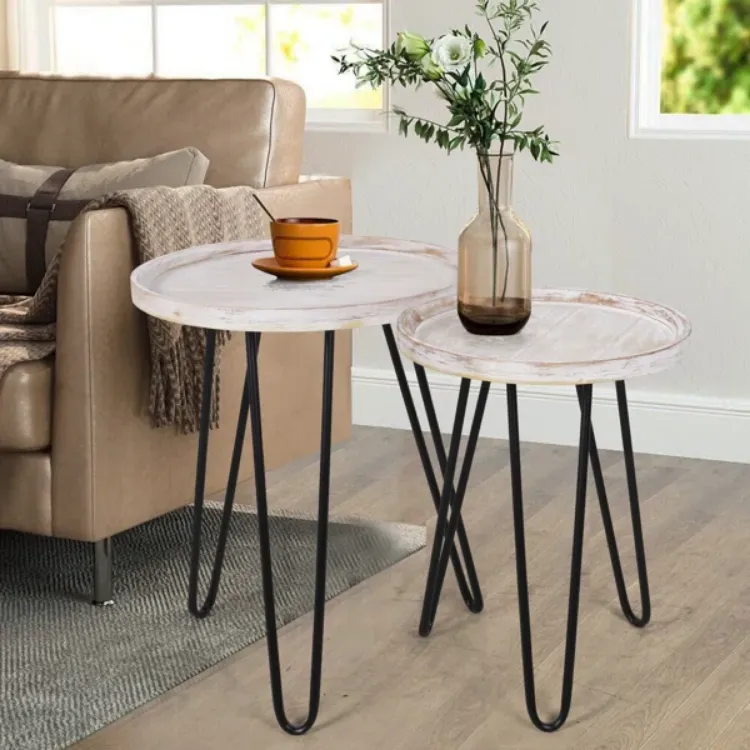 Picture of Harv Modern Natural wood Side table - Set of 2 