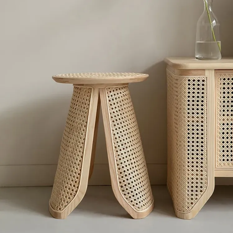 Picture of Cavy Rattan Side table with Natural wood 