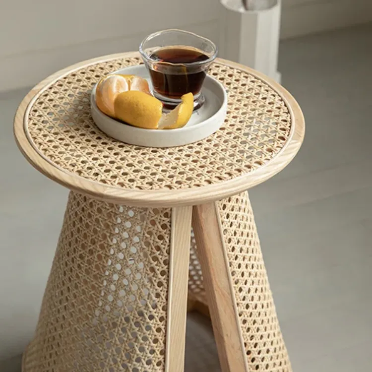 Picture of Cavy Rattan Side table with Natural wood 