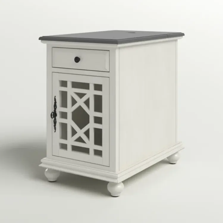 Picture of Ahmara Side table natural wood with storage 