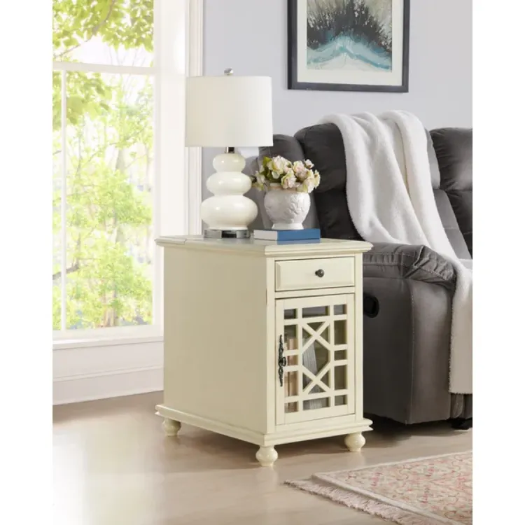 Picture of Ahmara Side table natural wood with storage 