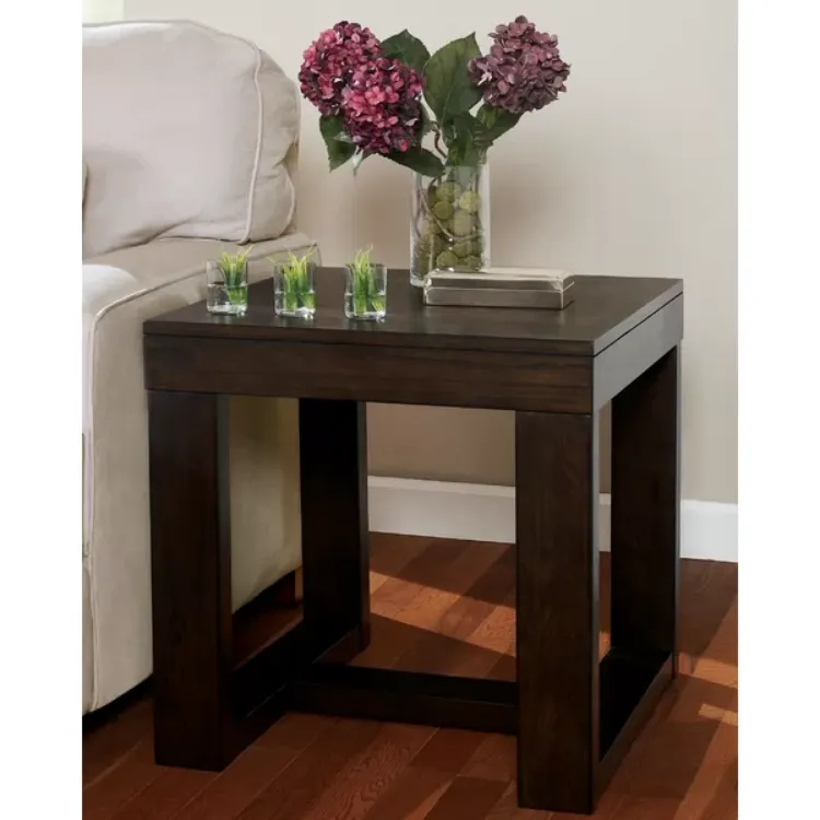 صورة طاولة جانبية خشب طبيعي - أنابيلا