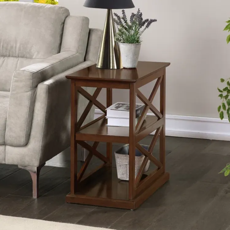 Picture of Arthella Natural wood Side table with storage 