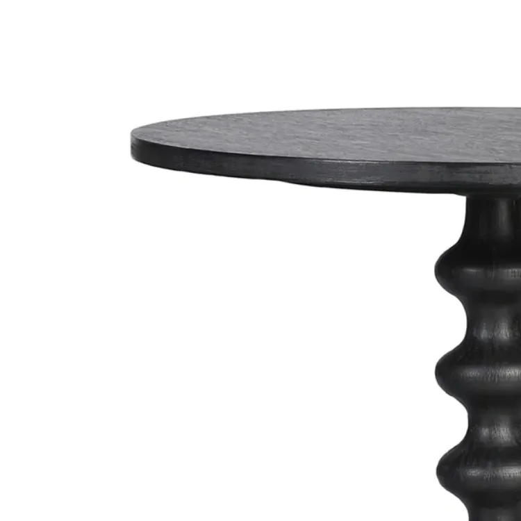 صورة طاولة جانبية خشب طبيعي -هانكس