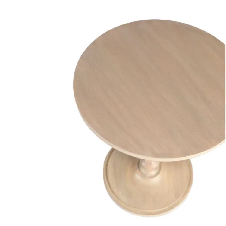صورة طاولة جانبية خشب طبيعي -هانكس