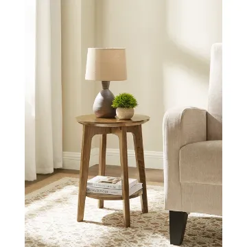 Show details for Creech Natural wood Side table Picture of Creech Natural wood Side table