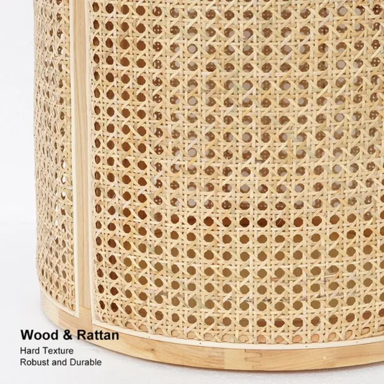 Picture of Hacki Natural Wood and Rattan Side table